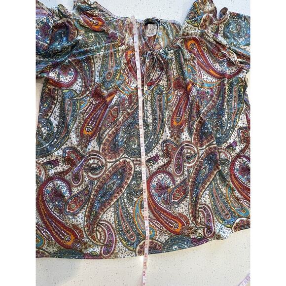 STAR VIXEN Multicolor Paisley Women’s 2X Cold Shoulder Blouse - Picture 16 of 16